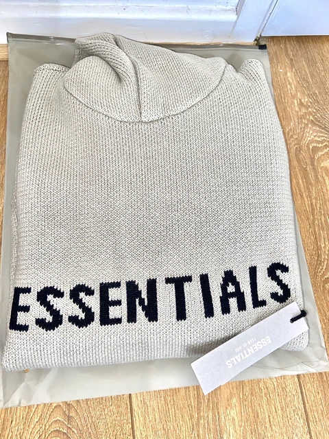 essentials knit hoodie khaki