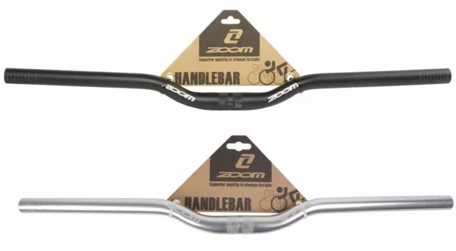 Zoom Riser Bar Lenker Alu Fahrrad MTB Downhill 25,4mm, 620mm schwarz oder silber