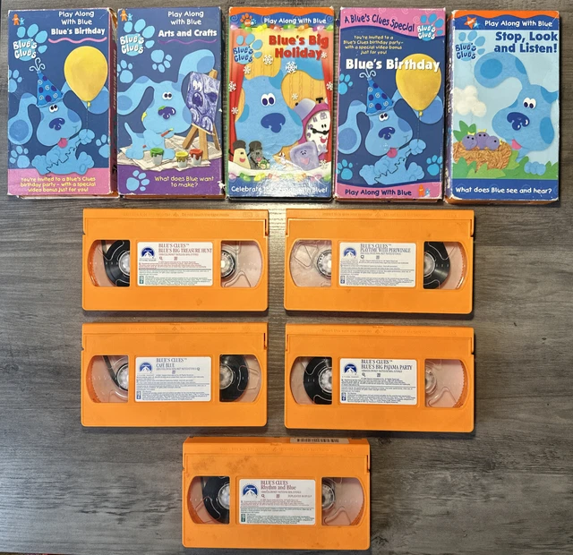 HUGE LOT OF 10 RARE VINTAGE Blues Clues VHS CHILDREN MOVIES KIDS ORANGE
