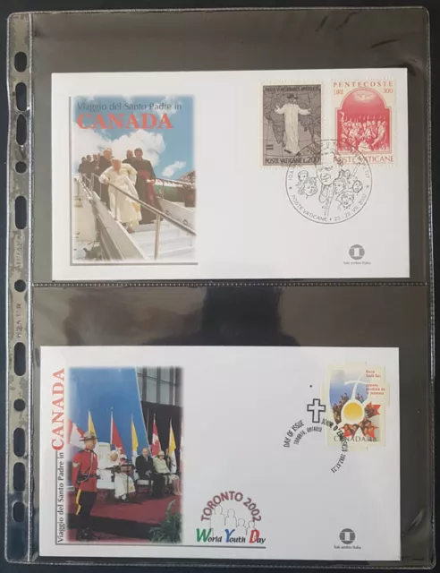 Papa Giovanni Paolo II viaggio CANADA GUATEMALA MESSICO 2002 15 FDC +schede 2