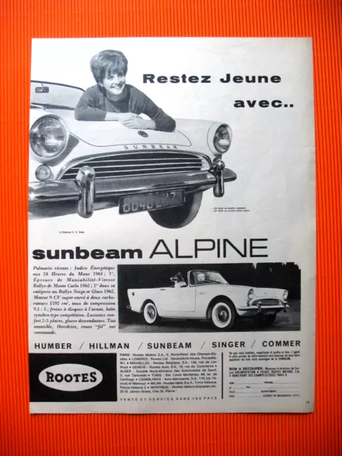 Sunbeam Alpine Car Press Release Stay Young Ad 1962