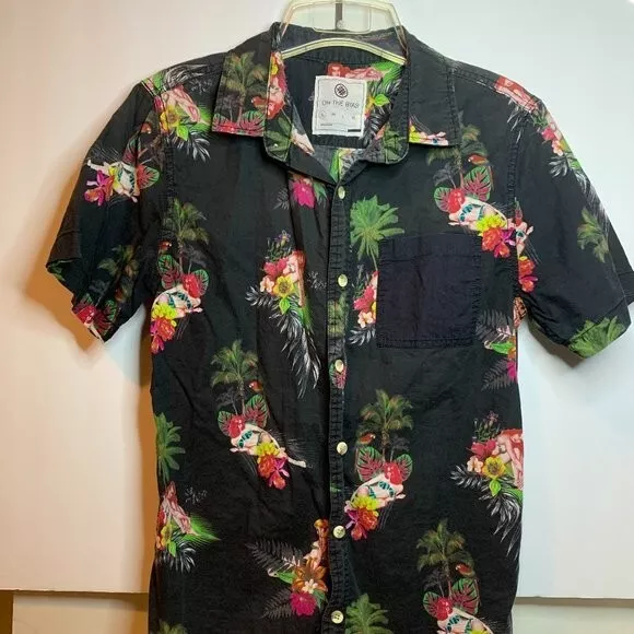 Vintage Japanese On The Byas Hula Pin-Up Hawaiian Shirt / Aloha Wear S