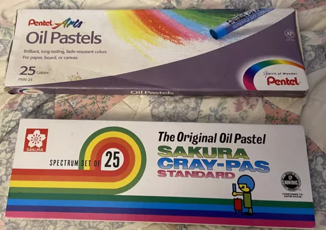 Pasteles al aceite Pentel y Sakura Cray Pas 2 cajas usadas