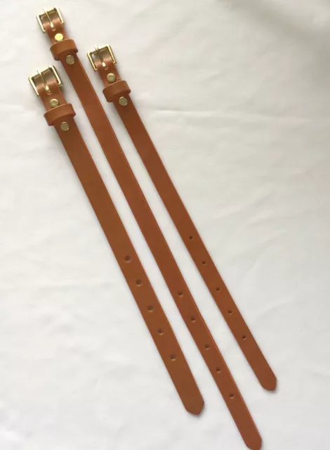 ValueBeltsPlus 5/8 in. Adjustable Leather Strap Extenders Extensions for Bag Straps - 3 Lengths Chocolate / Gold Tone / 12 inch