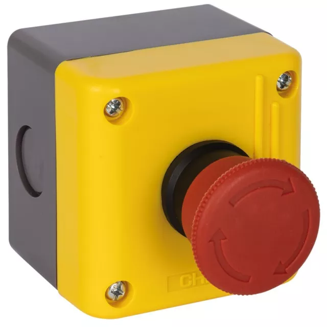 NOT APAGADO interruptor de botón, 230V/4,5A, 1 pin, 1 abridor, botón rojo Ø 40