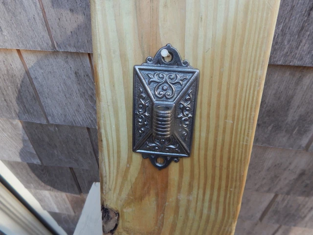 Antique Wall Bracket Victorian Cast Iron Oil Lamp  Raised Scroll Design 1900s