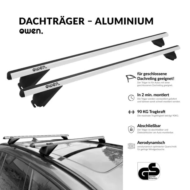 Dachträger Owen 3.0 Silber u.a für Volvo V60 Kombi 06|2015 - 06|2018 (I)