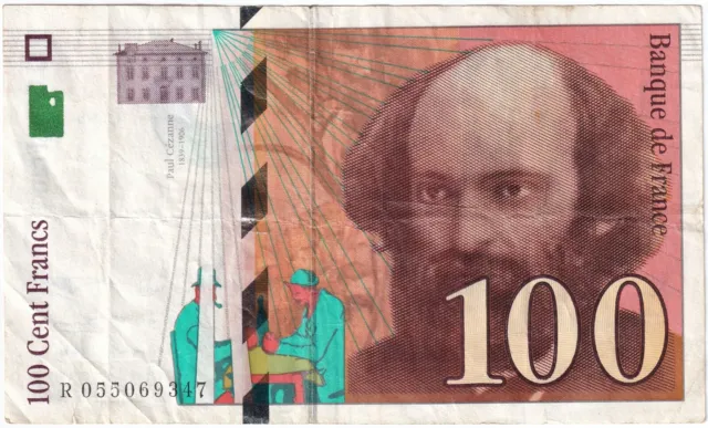 1998 France 100 Francs Banknote (Cézanne)