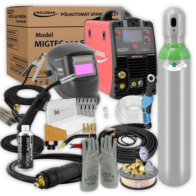 KIT Weldman MIGTEC 200 PAK Poste à souder soudage MIG MAG MMA 200A SYNERGY LCD