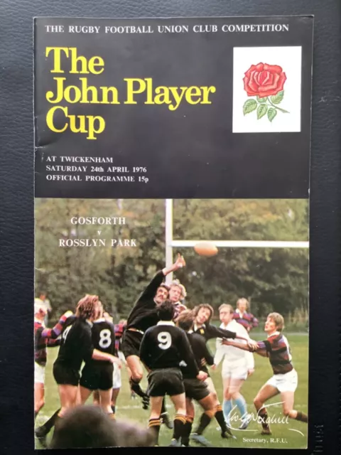 1976 GOSFORTH V ROSSLYN PARK programme - John Player Cup Final