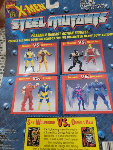 Marvel X-Men Steel Mutants Spy Wolverine vs. Omega Red Die Cast - 1994 Toy Biz 3