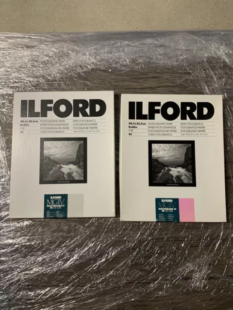 New 1 PACK And 1 Pack Used Ilford MGIV Multigrade IV RC Deluxe Pearl 30 Sheets