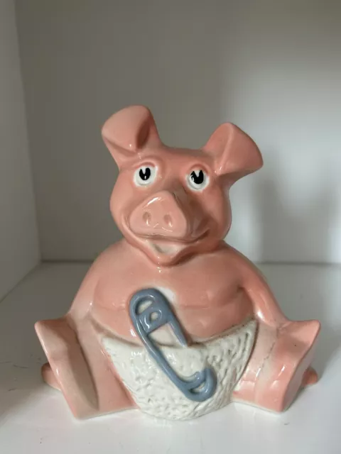 Baby Woody NatWest Pig  with  Original Stopper Wade England Vintage Piggy Bank