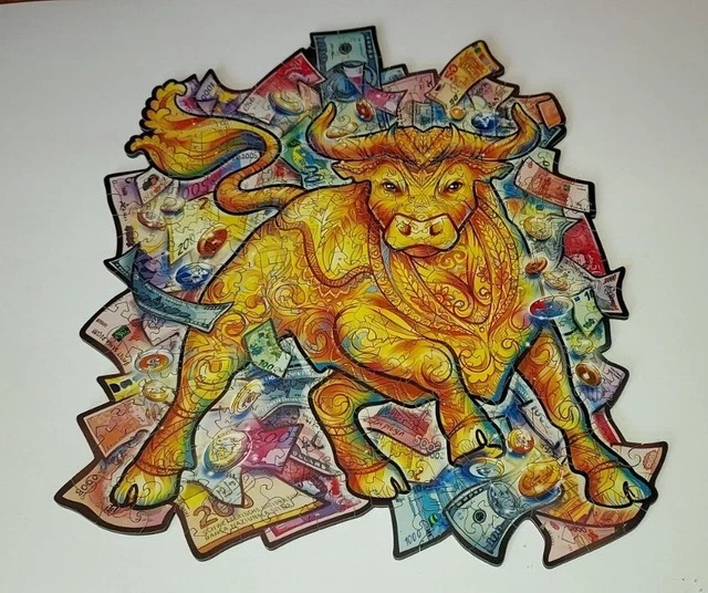 Wooden Unidragon Jigsaw Puzzle Prosperous Bull 187 Pieces Medium 