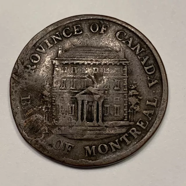 1844 Canada Half Penny Bank Token  FREE SHIPPING
