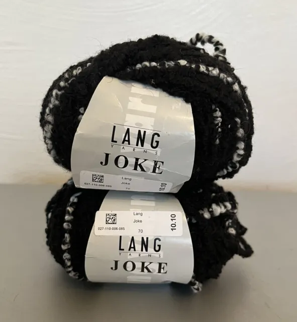 Lang Yarns Joke 2 Balls / 50g Black White Wool/Mohair/Acrylic Blend Italy