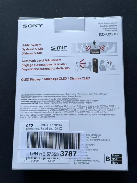 Sony ICD-UX570B Digitales Diktiergerät 2