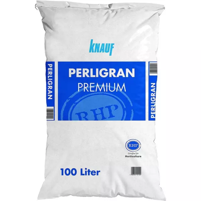 Knauf Perligran Premium Perlit staubfrei Wasserspeicher Pflanzzusatz Ø2-6mm 100L