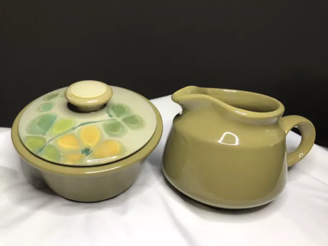 Vintage Franciscan Earthenware Pebble Beach Sugar & Creamer Set Discontinued