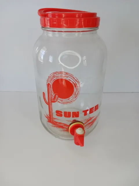 🌵 VTG Ball SUN TEA ICE TEA BEVERAGE DISPENSER JAR/JUG GLASS 1 Gal.