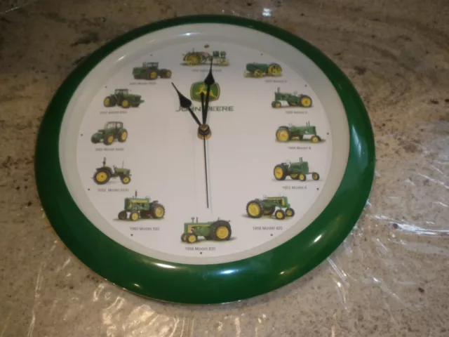 John Deere Tractor Wall Clock 13.5” Tractor Sounds on the Hour - Tested