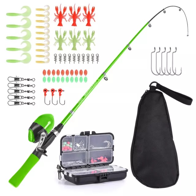 Fishing Rod and Reel Combo Full Kit 1.5m Telescopic Fishing Casting H1G8