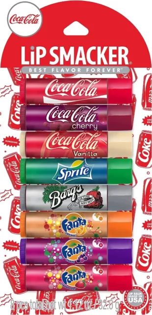 Lip Smacker Coca-Cola Flavored Balm 8Count Flavors Coke Cherry Vanilla Sprite-AU