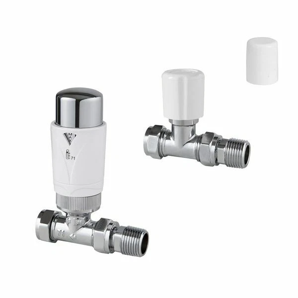 Center Plus 15mm Straight TRV Thermostatic Radiator Valve & Lockshield Pack x 1