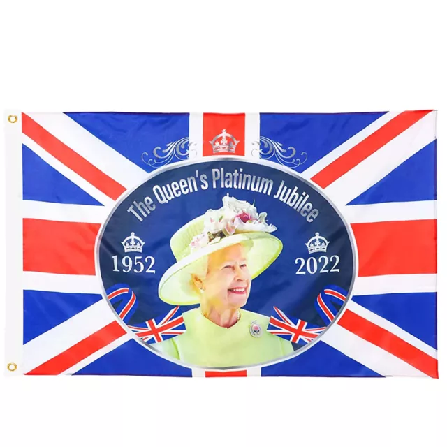 Platinum Jubilee Flag Polyester Queen Elizabeth Banner - British Decor (3)
