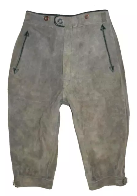 " HAMMER " Kinder- Kniebund- LEDERHOSE / Trachtenhose in grau ca. Gr. 158