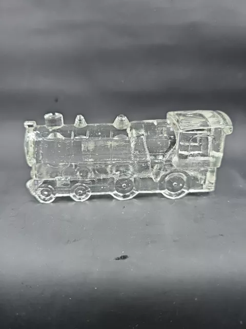 Vintage 1940’s Glass Train Engine #1028 Locomotive Candy Container Collectible