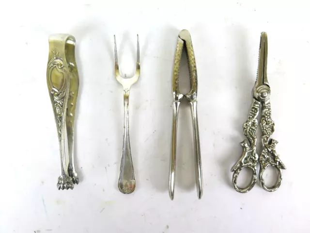 Alicates Cascanueces Tenedor De Servir Antigua Arte Nouveau Estilo Liberty R146