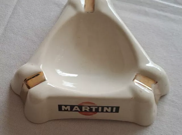 Ancien Cendrier Publicitaire Martini avec dorure.