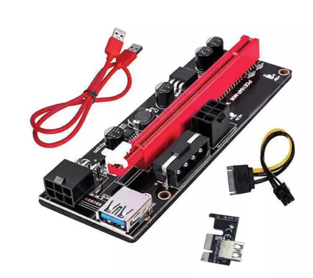 VER009S PCI-E Riser Card PCIe 1x to 16x USB 3.0 Data Cable Mining