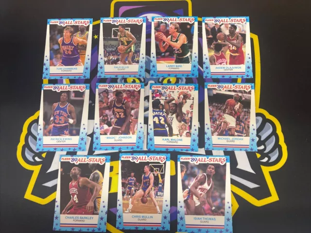 1989-90 Fleer Basketball All Star Sticker Complete Sets Jordan Bird 2 sets