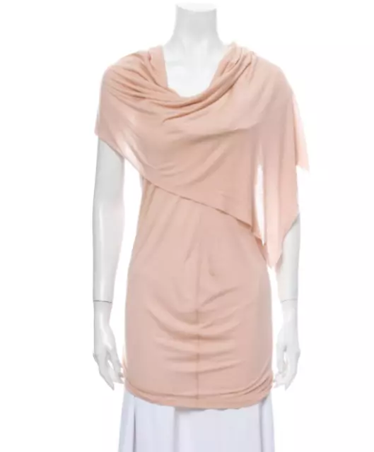 New ALEXANDER McQUEEN Womens Pale Pink Cowl Neck Tunic Top sz M  It 44