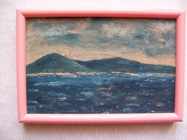 Quadri Olio Paesaggio Mare Alba  Unica Con Certificato Di Autentica Dell'artista