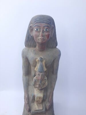 RARO ANTIGUO ANTIGUO EGIPCIO Estatua Sentado Rey Tut Tutankamón Osiris Proteger