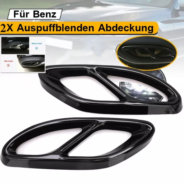 Auspuffblenden passend für Mercedes GLC X253 hochglanz Chrome in V8 Look  AB_9