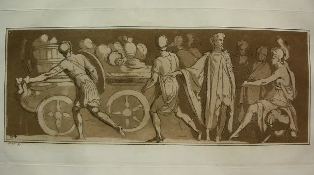 Caravaggio / C. M. Metz `Römische Soldaten Mit Beute; Spoils´ Aquatinta 1791