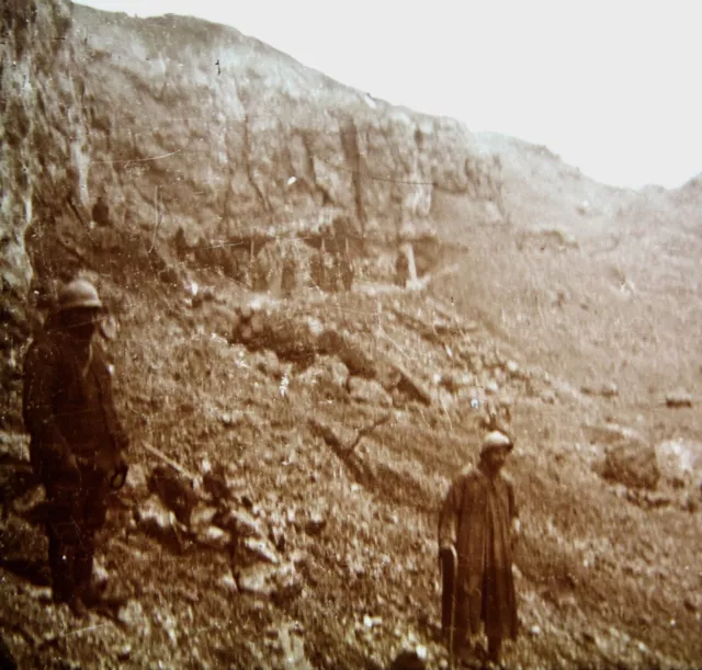 Douaumont-Mitrailleuse Boche-Plaque Verre-Vue Stereo-Guerre-14/18-Stereoscopique