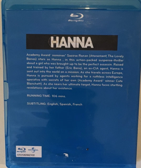 HANNA BLU-RAY M Saoirse Ronan Eric Bana Joe Wright Universal £5.04 ...