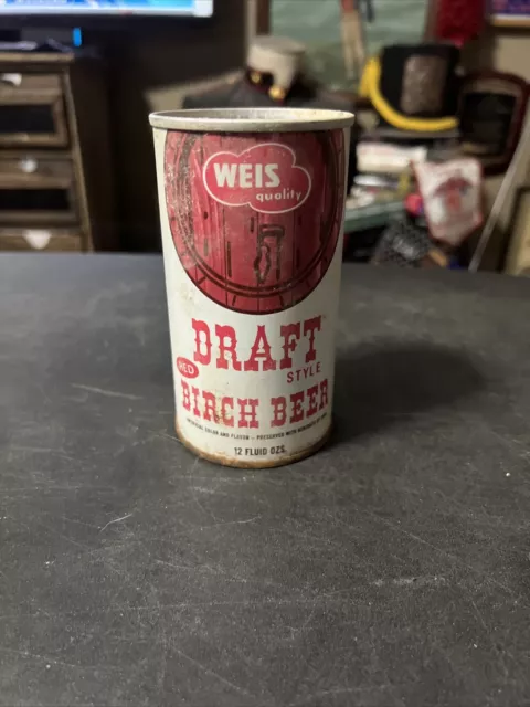 1970s Flat Top Soda Can Weis Grocery Stores Draft Birch Beer