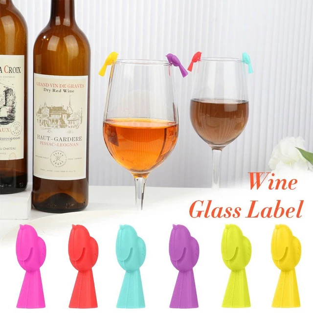 Marcador de etiquetas multicolor para copa de vino reconocimiento de vasos de bebida conocedor de vidrio silicona