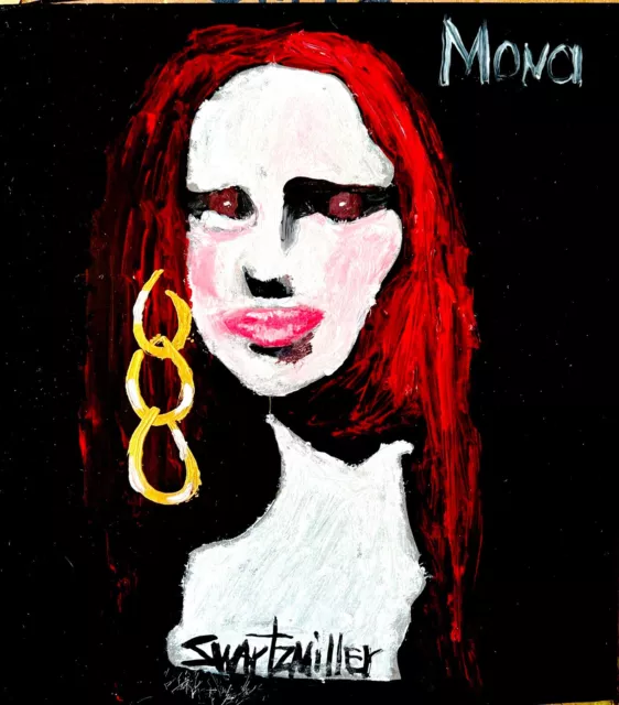 OLD MONA LISA PORTRAIT UPCYCLED PAINTING original SWARTZMILLER DNA SIGNED ART