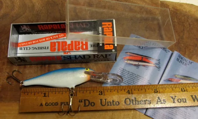 Rapala Shad Rap SR-7 B Silver w Blue Back Back No Rattle Crankbait New with Box