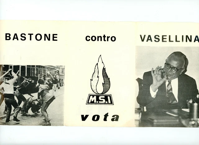 MSI Como Volantino Elezioni Comunali 1970 Movimento Sociale Propaganda Destra