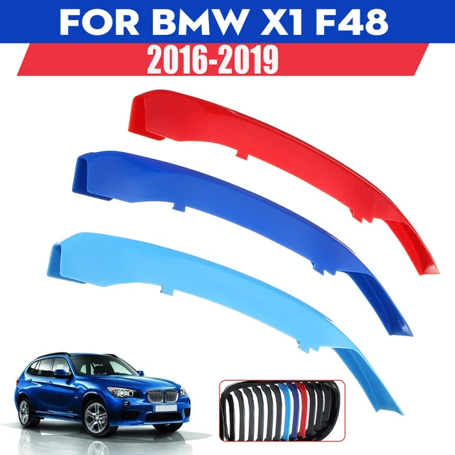 Grilles Avant BMW X1 F48 F49 2016-2019 - Noir Brillant ABS - Installation Directe Sans Modification