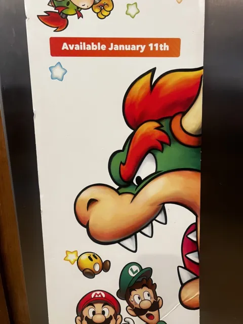 Nintendo 3Ds Mario & Luigi Bowsers Inside Story Promo Store Display Sign   Rare 3