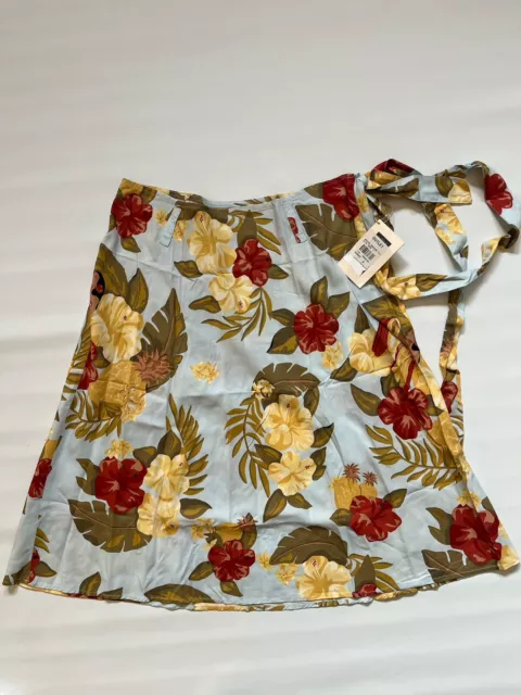 NWT Kahala Sash Belted Flared Skirt Hawaii Tropical Flowers Knee Length Sz 8